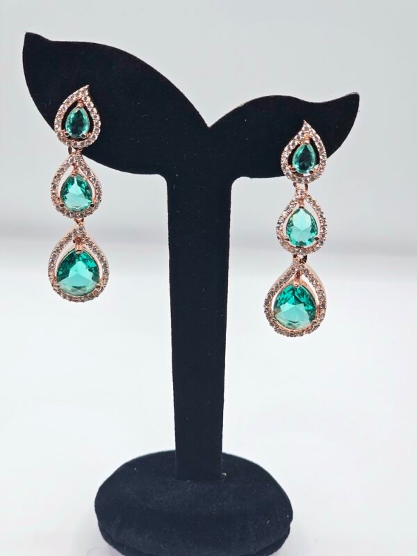 Green teardrop AD Earring