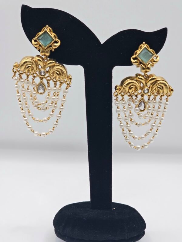 Antique pastel green pearl drop Earring